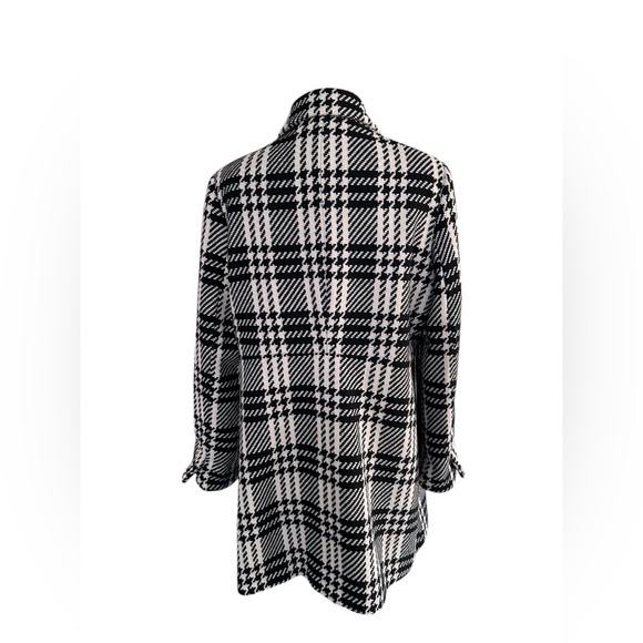 Lands' End Black and White Checkered Houndstooth Toggle Coat Size 14 Wool blend - Picture 4 of 8